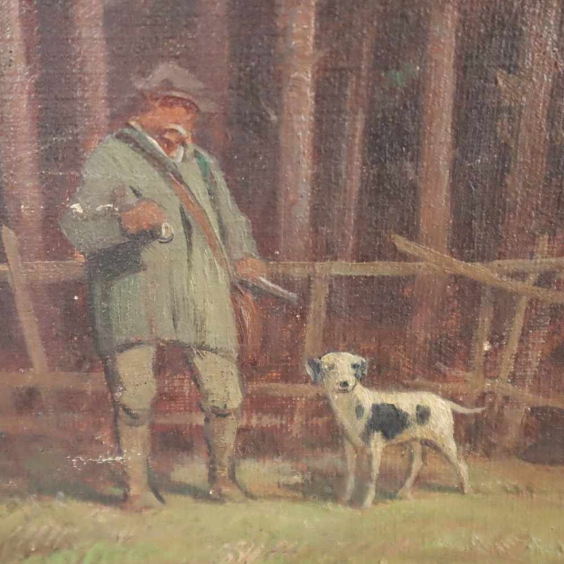 Chelius, Adolf (1856 Frankfurt - 1923 München) - Bauer mit Ochsengespann, Öl auf Leinwand, unten - Bild 5 aus 7