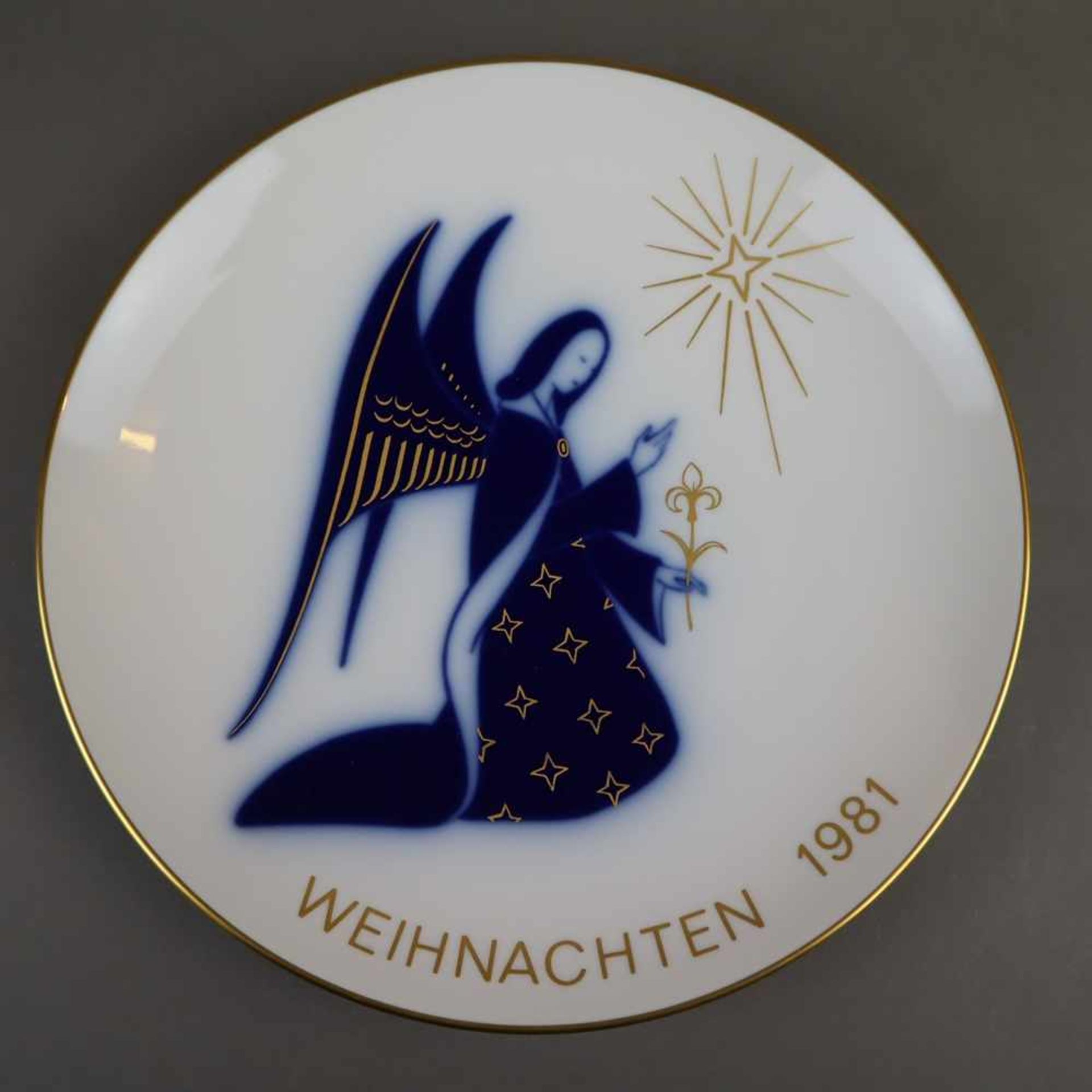 6 Weihnachtsteller - KPM Berlin, Jahrgänge 1973, 1976 - 1979, 1981, unterschiedliche Dekore in - Bild 7 aus 9
