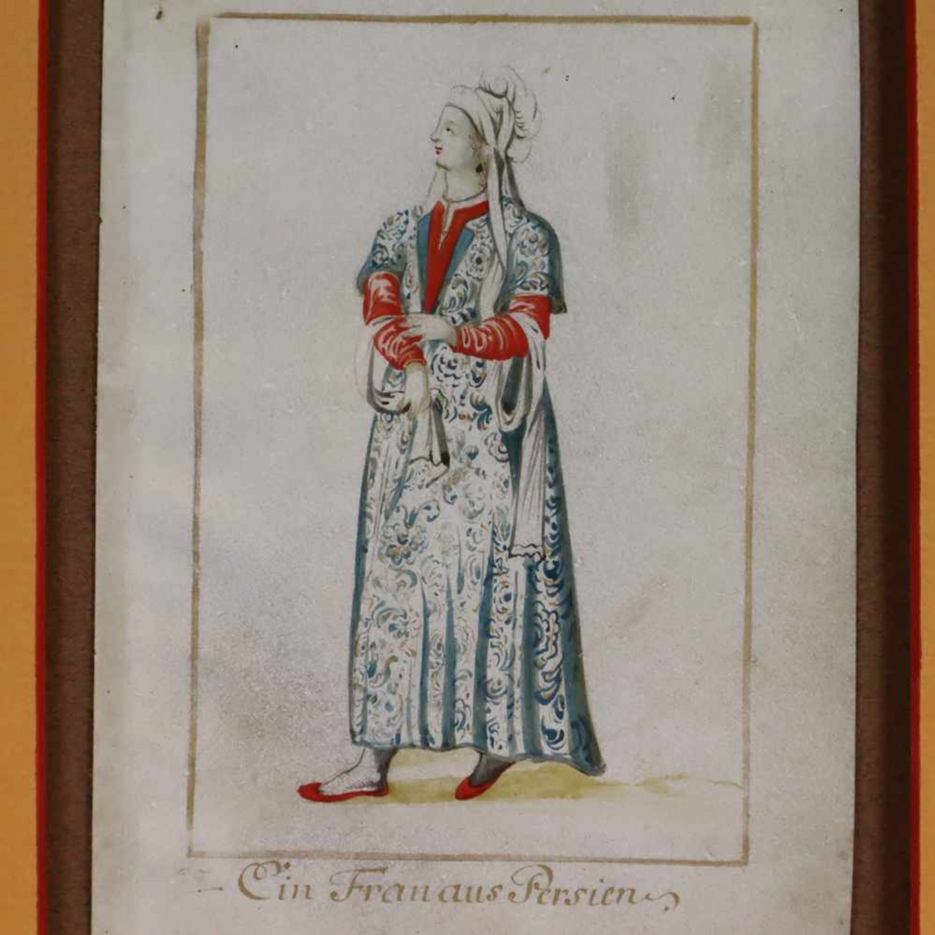 Unbekannter Künstler des 18. Jahrhunderts - "Ein Frau aus Persien" und "Ein Edler Persier", - Bild 4 aus 5