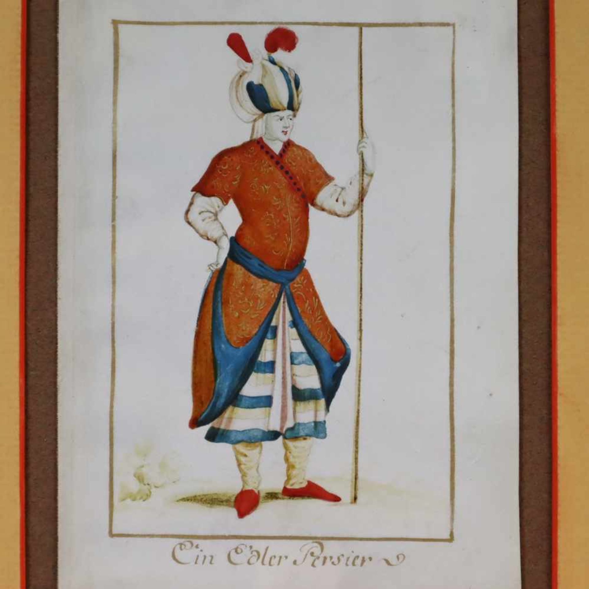 Unbekannter Künstler des 18. Jahrhunderts - "Ein Frau aus Persien" und "Ein Edler Persier", - Bild 2 aus 5