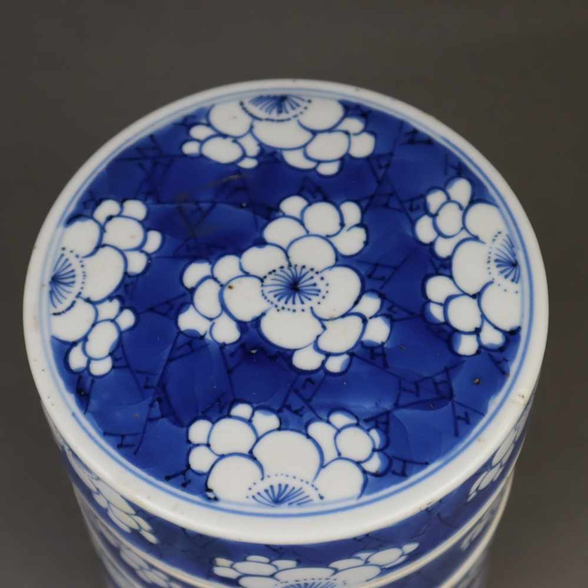 Stapeldose - China, Porzellan, unterglasurblauer Blumendekor, vier ineinander gestapelte Schalen mit - Bild 2 aus 6