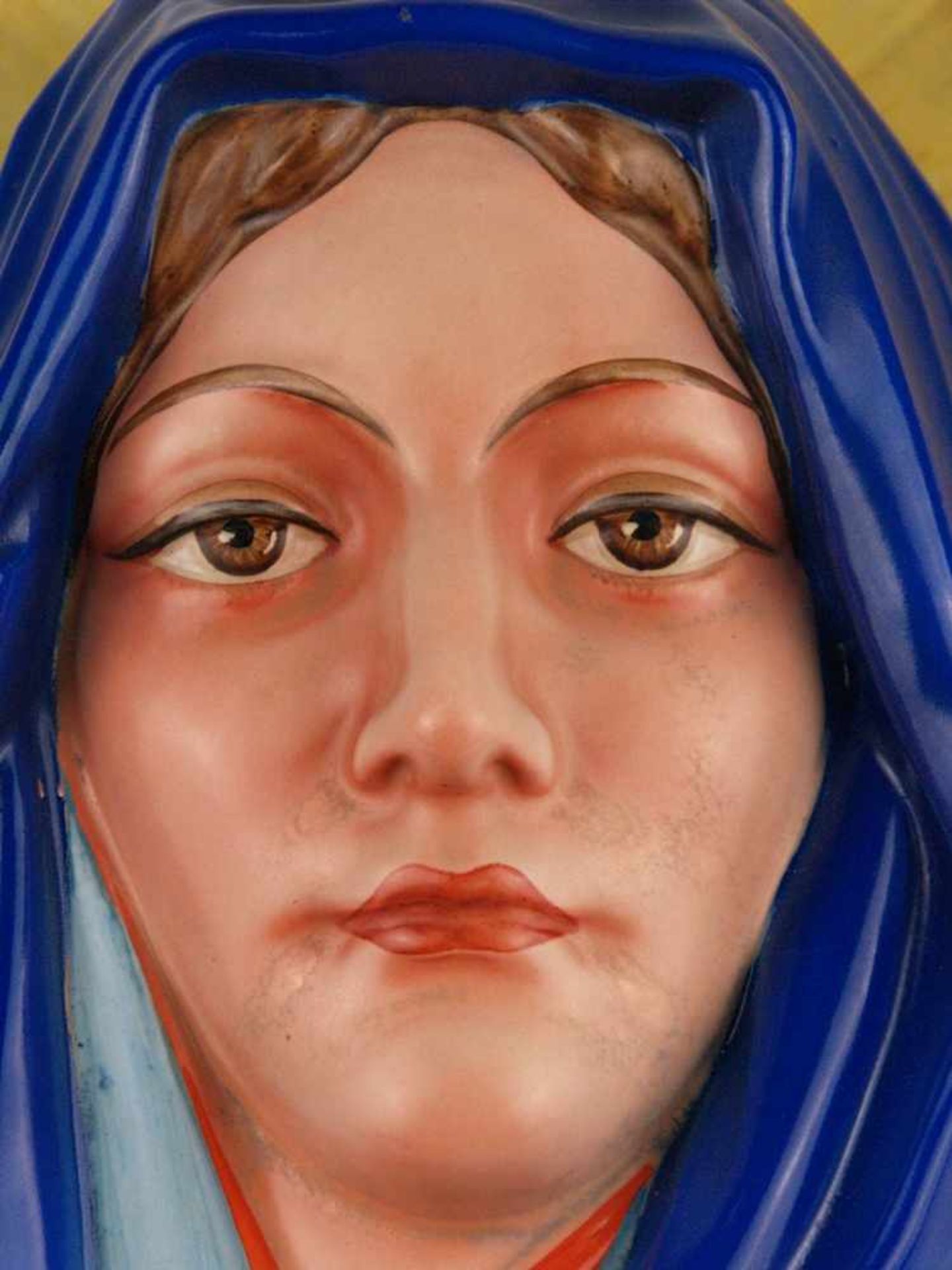 Keramikkopf "Die blaue Madonna" - gemarkt "Ditmar Urbach", Tschechoslowakei, Madonna im blauem - Bild 2 aus 3