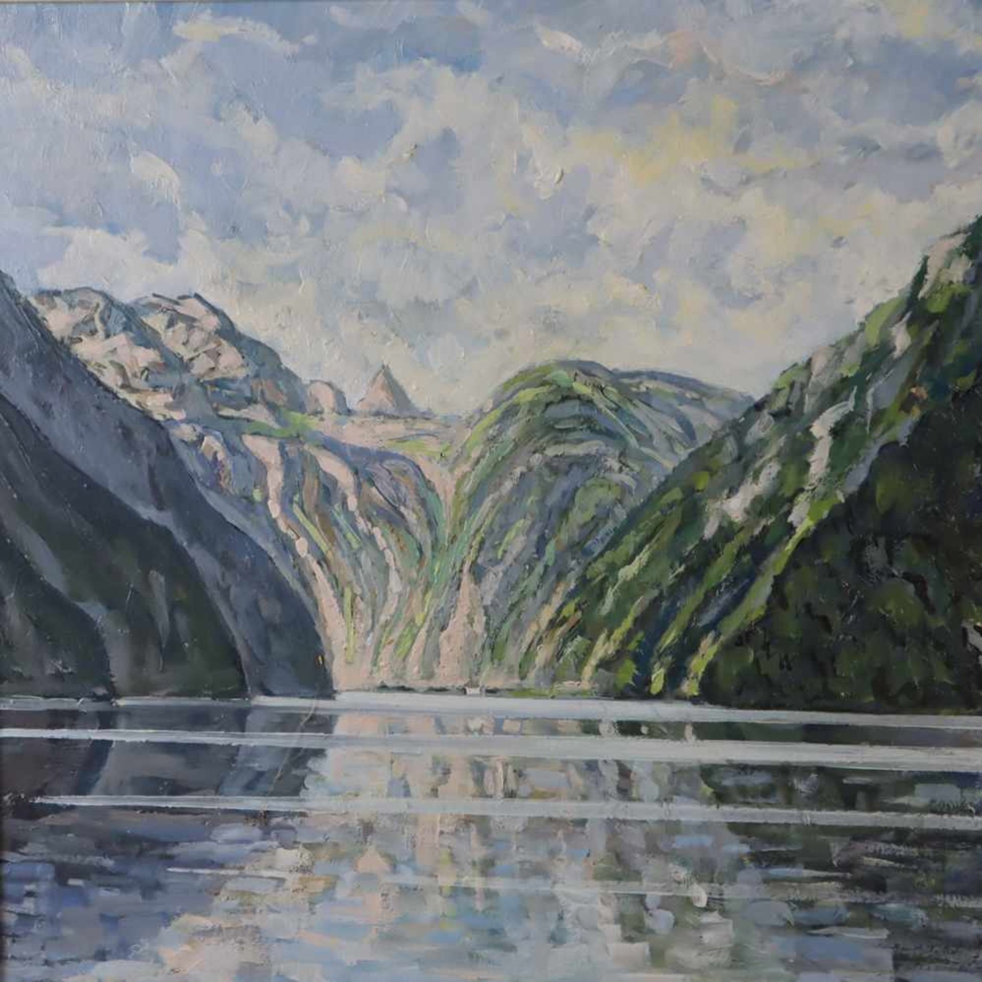 Angerer, H. - Gebiergssee, 1968, Öl auf Hartfaser, u. re. sign. u. datiert, ca.48x58cm, - Bild 2 aus 5