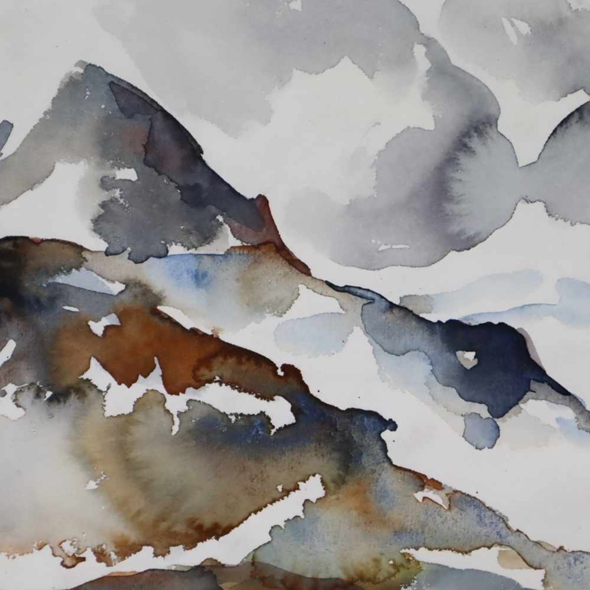 Berger - Winterliche Gebirgslandschaft, Aquarell auf Papier, u. li. sign., ca. 26,5 x 31,5 cm, unter - Bild 2 aus 3