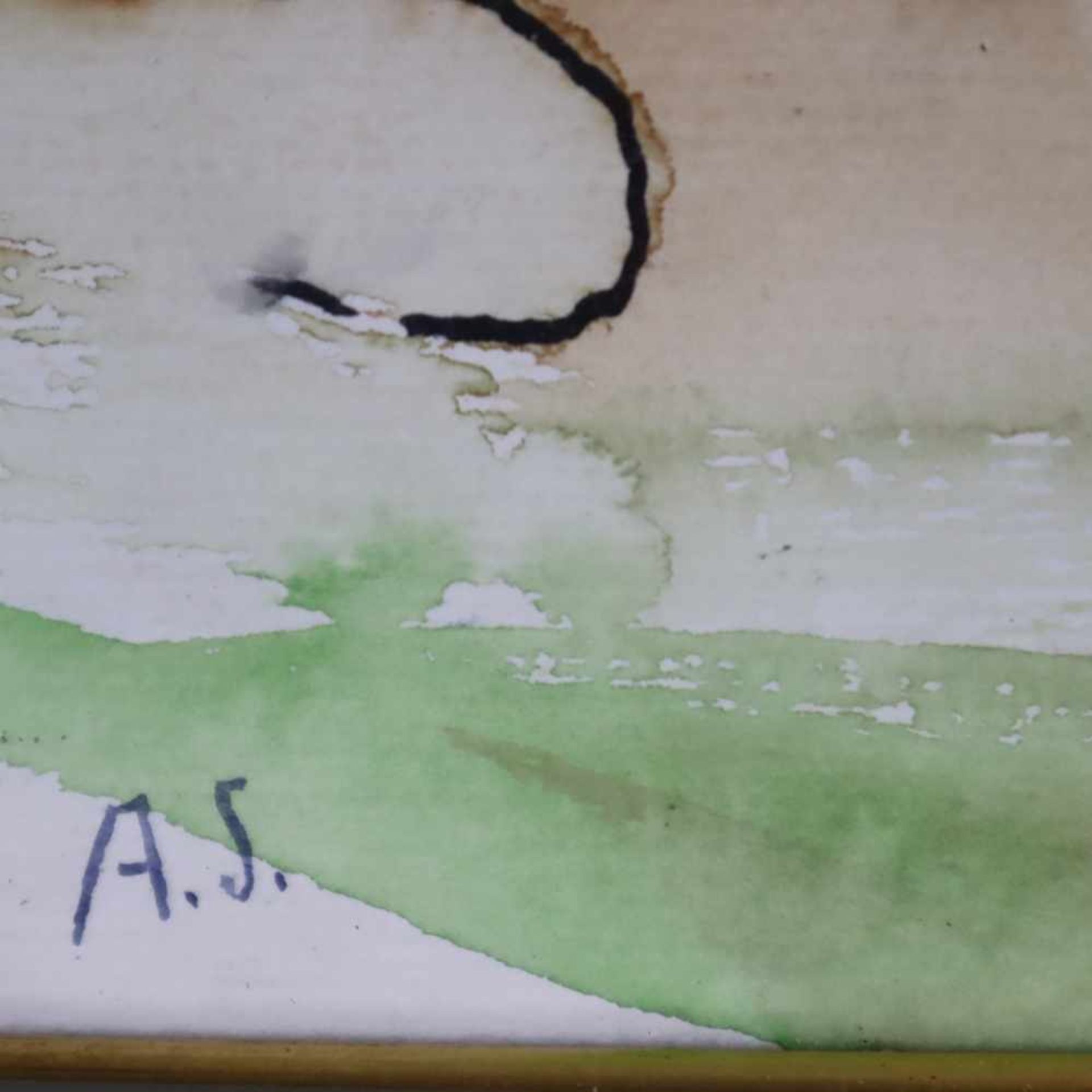 Schmidt, Albert - Hügellandschaft, Aquarell auf Papier, u. li. monogr. “AS”, ca. 31 x 24 cm, unter - Bild 4 aus 5