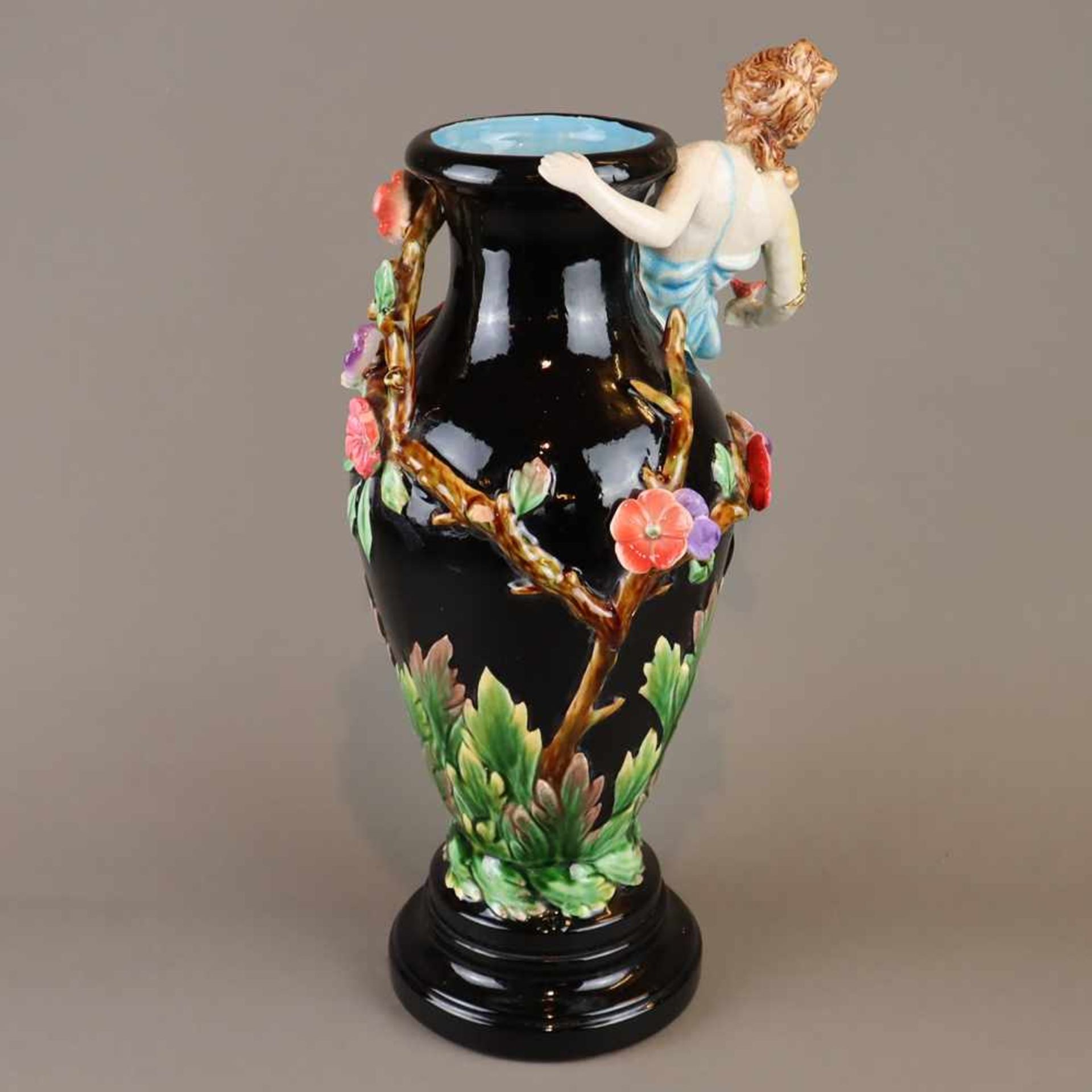 Jugendstil-Vase - Keramik, polychrom staffiert, wohl Bernard Bloch, Eichwald, nach 1900, Modellnr. - Bild 2 aus 7