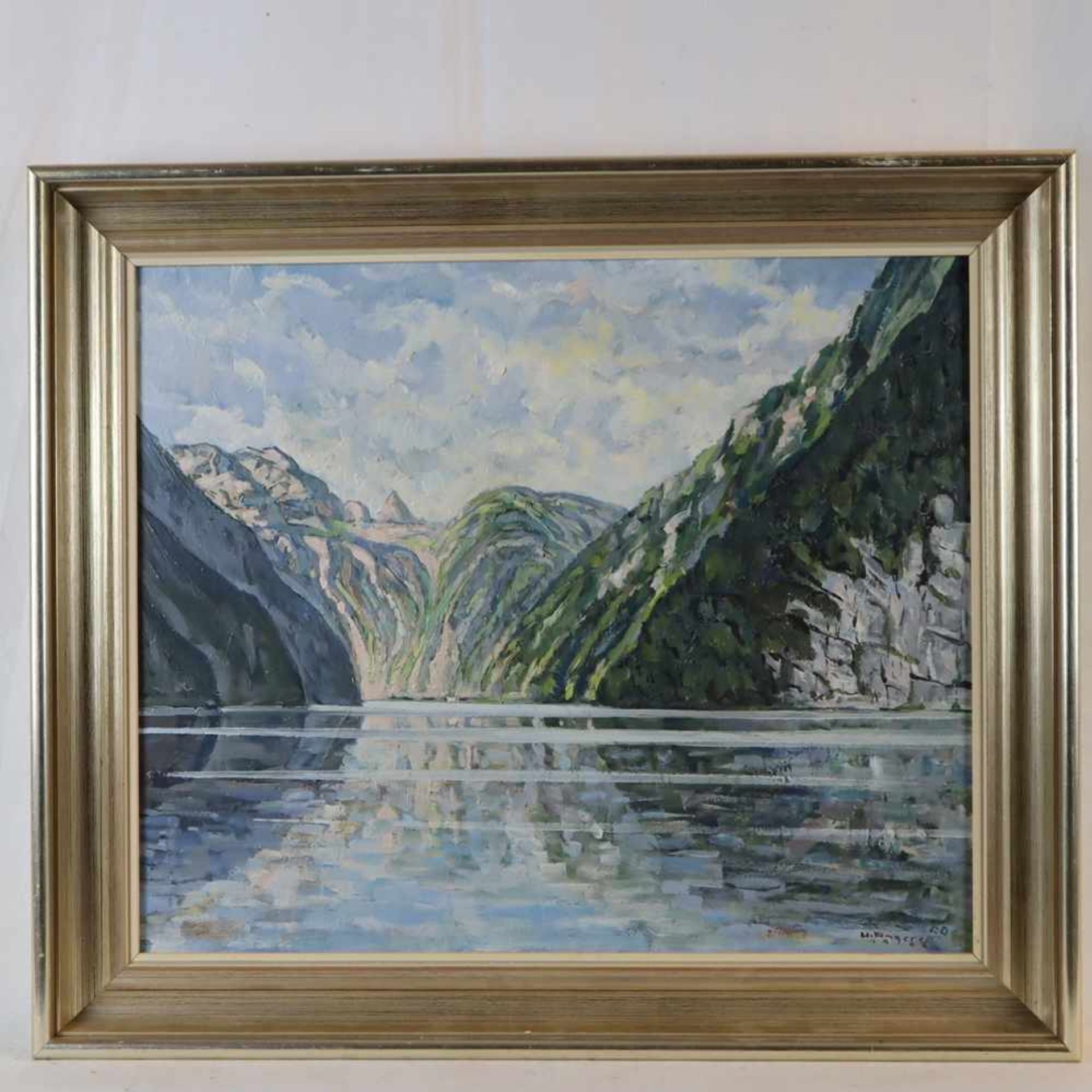 Angerer, H. - Gebiergssee, 1968, Öl auf Hartfaser, u. re. sign. u. datiert, ca.48x58cm,