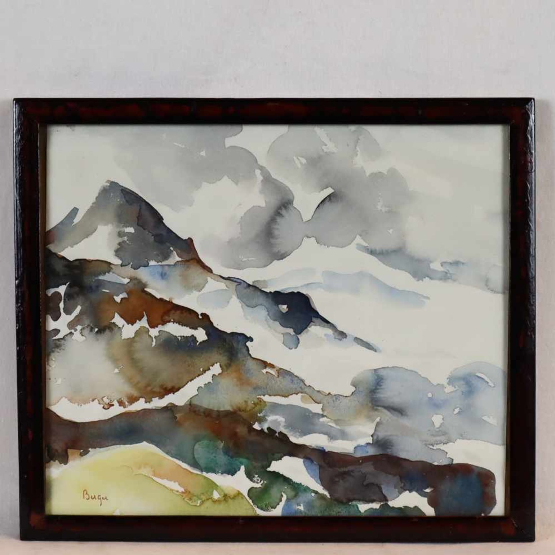 Berger - Winterliche Gebirgslandschaft, Aquarell auf Papier, u. li. sign., ca. 26,5 x 31,5 cm, unter