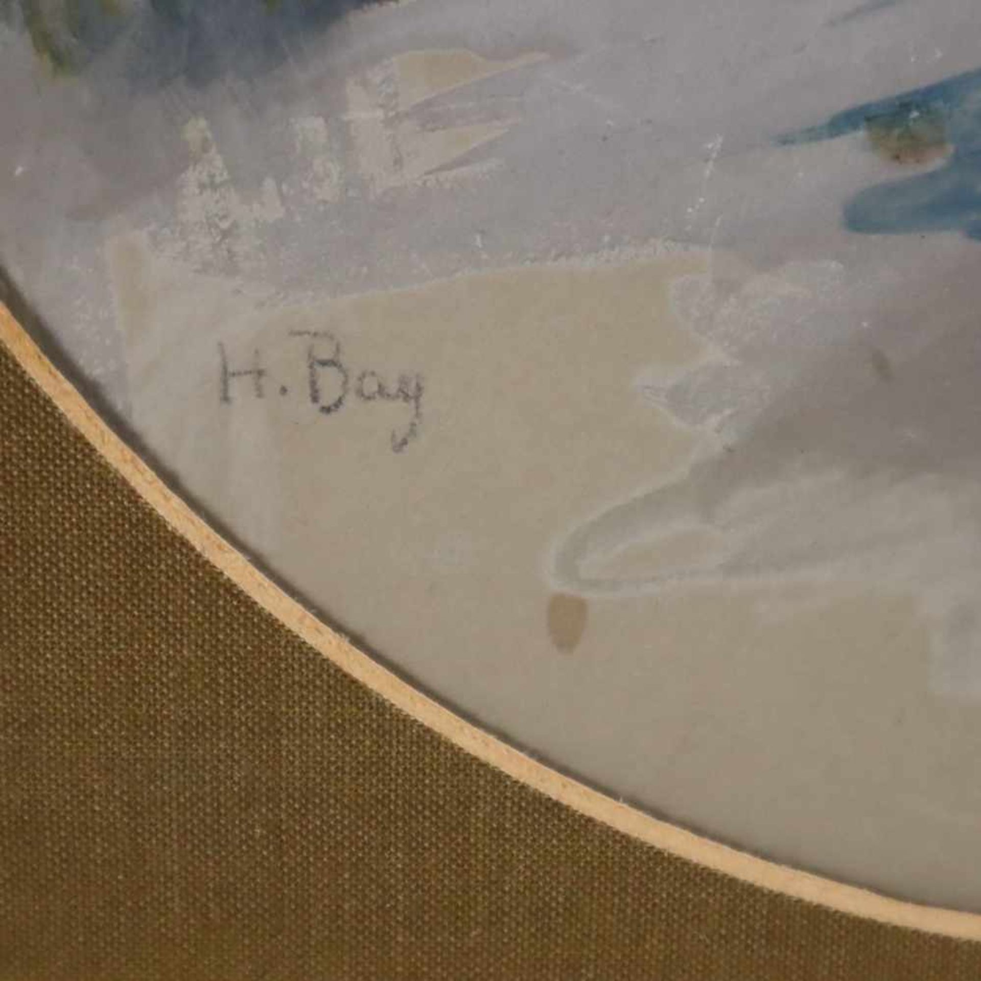 Bay, H. - Dame im Profil, Aquarell auf Papier, u. li. sign., ca. 26 x 21 cm, mit PP gerahmt ohne - Bild 4 aus 4