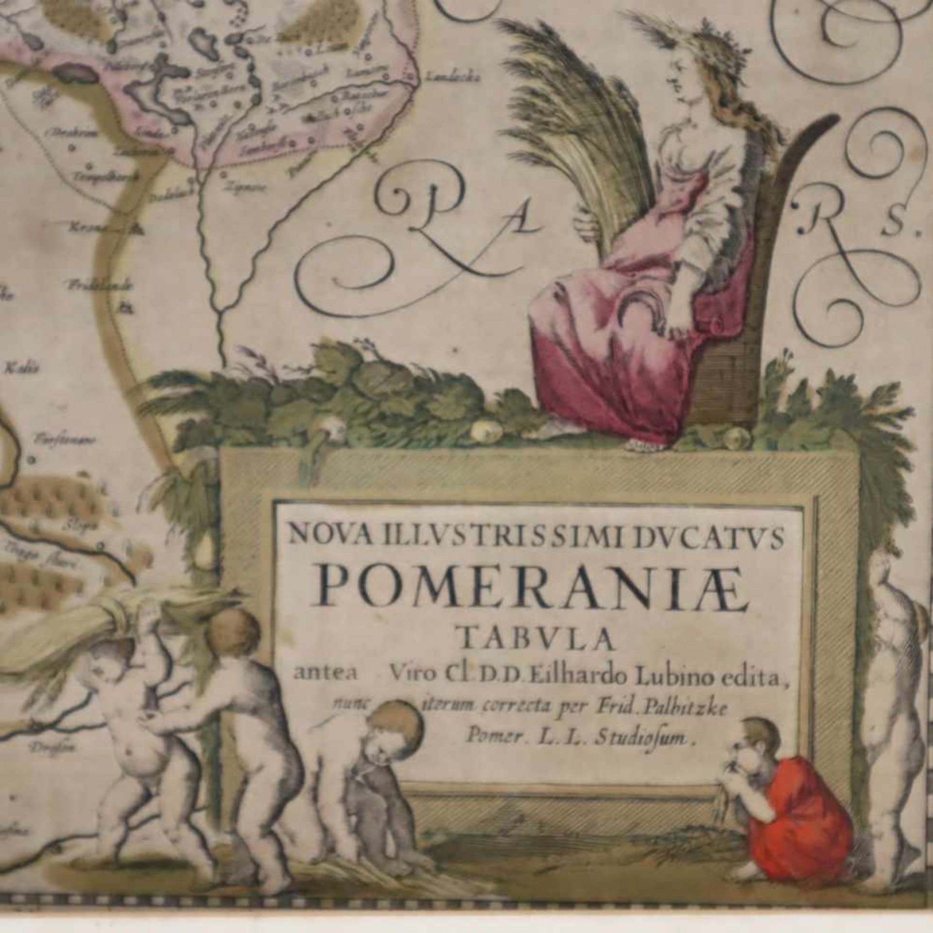 Landkarte von Pommern - "Nova illustrissimi Ducatus Pomeraniae tabula", Kupferstichkarte, Grenzen - Bild 2 aus 7