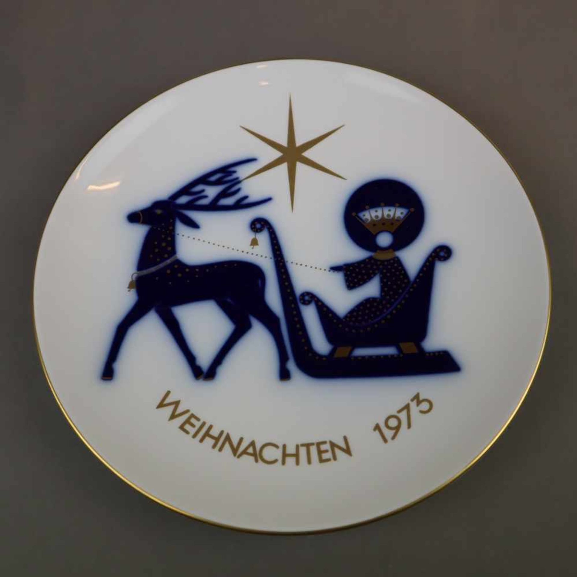 6 Weihnachtsteller - KPM Berlin, Jahrgänge 1973, 1976 - 1979, 1981, unterschiedliche Dekore in - Bild 2 aus 9