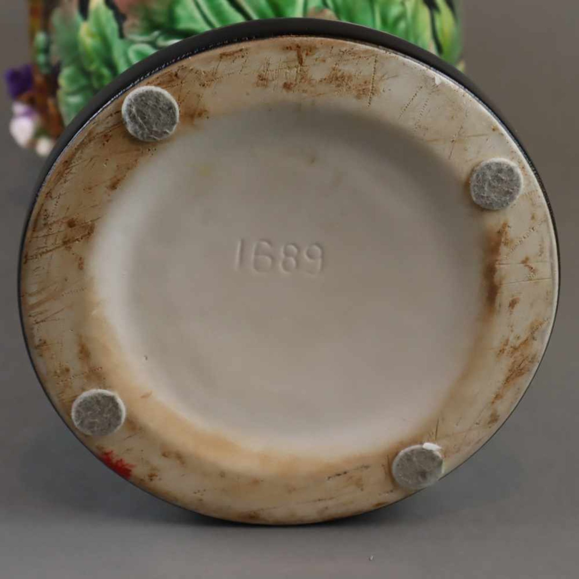 Jugendstil-Vase - Keramik, polychrom staffiert, wohl Bernard Bloch, Eichwald, nach 1900, Modellnr. - Bild 7 aus 7