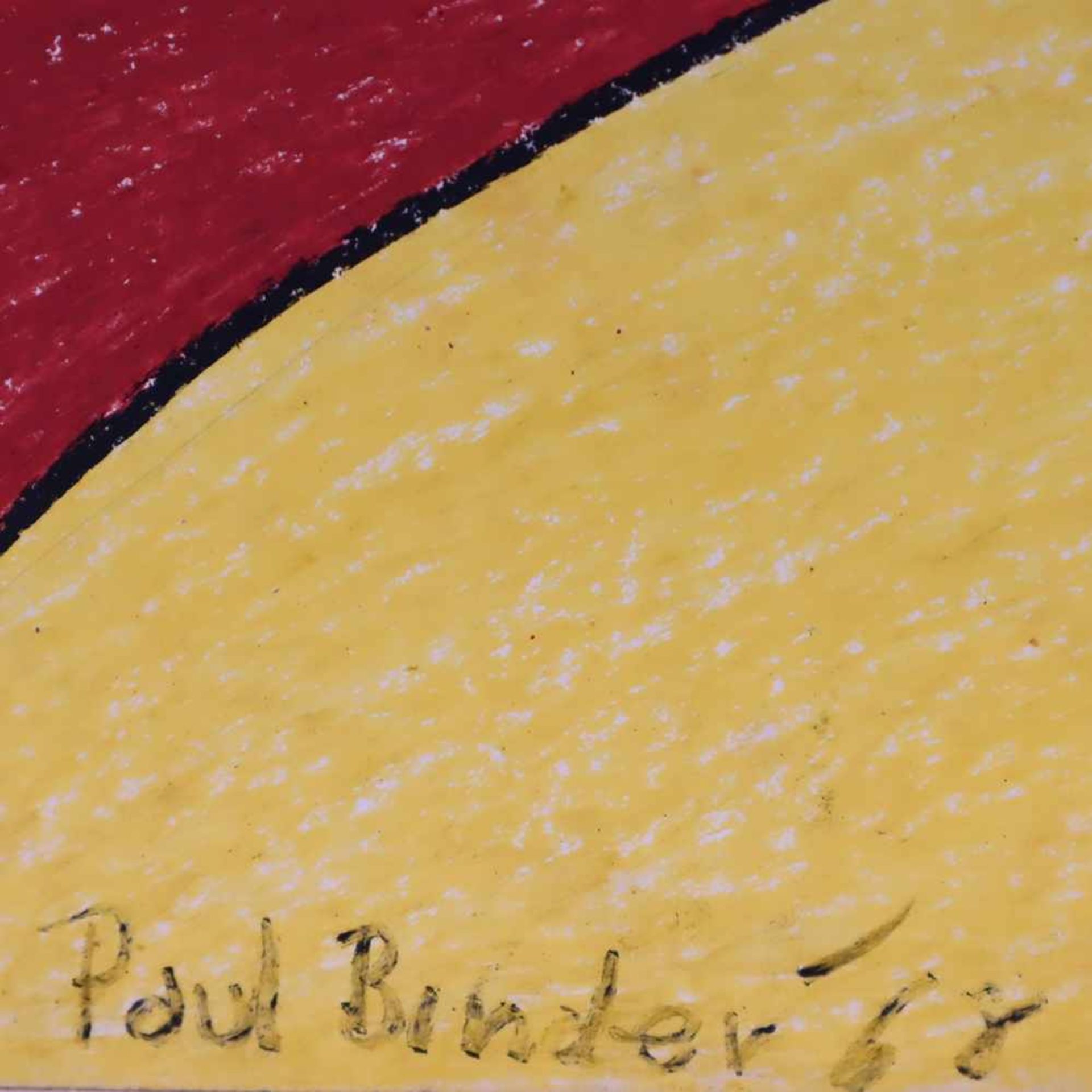 Binder, Paul - Damenakt in abstrakter Landschaft, Wachsmalkreide auf Karton, u. mittig sign. u. - Bild 4 aus 4