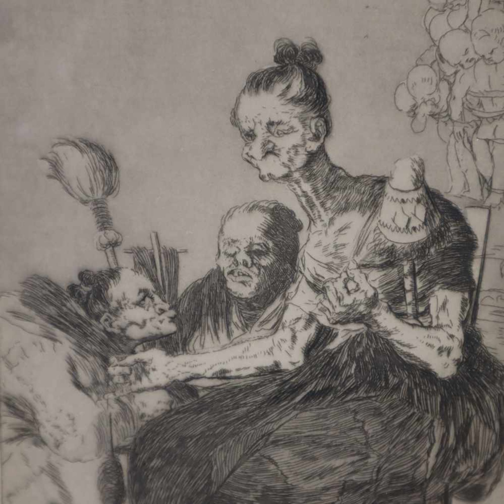 Goya, Francisco de (1746 Fuendetodos-1828 Bordeaux) - "Hilan Delgado", Blatt Nr. 44 der Folge "Los - Bild 3 aus 4