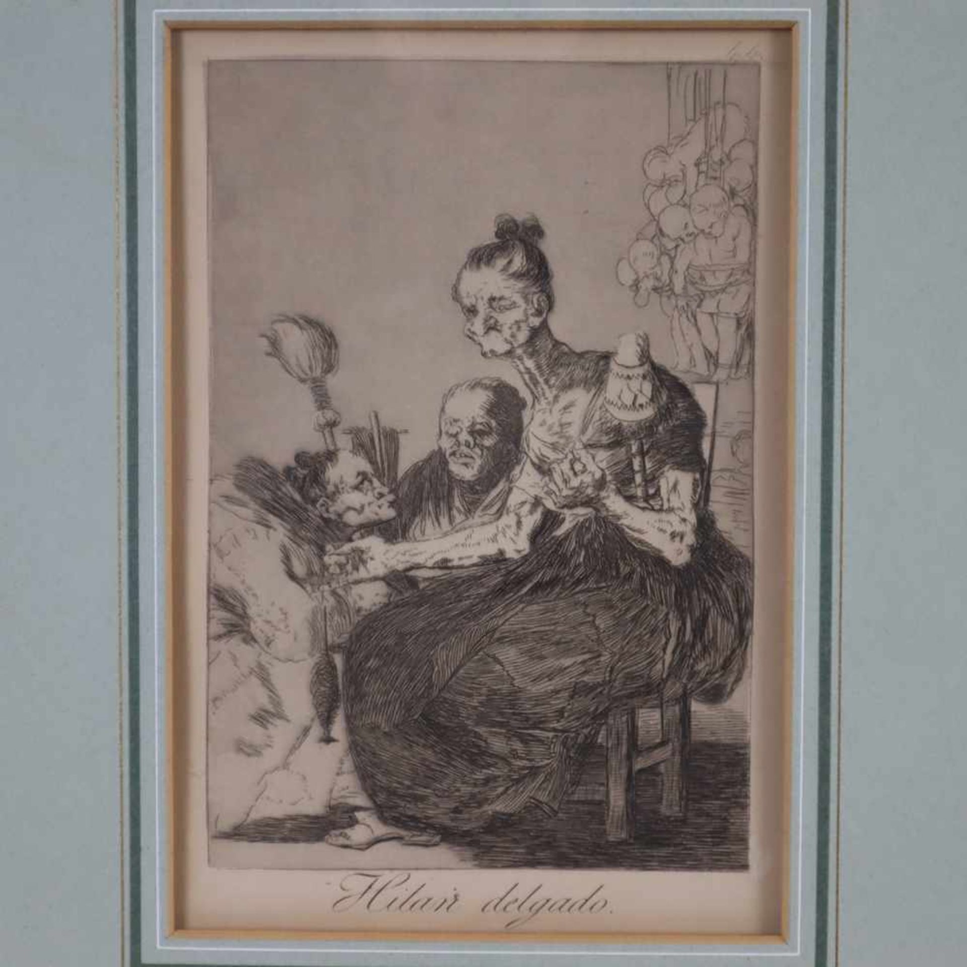 Goya, Francisco de (1746 Fuendetodos-1828 Bordeaux) - "Hilan Delgado", Blatt Nr. 44 der Folge "Los - Bild 2 aus 4