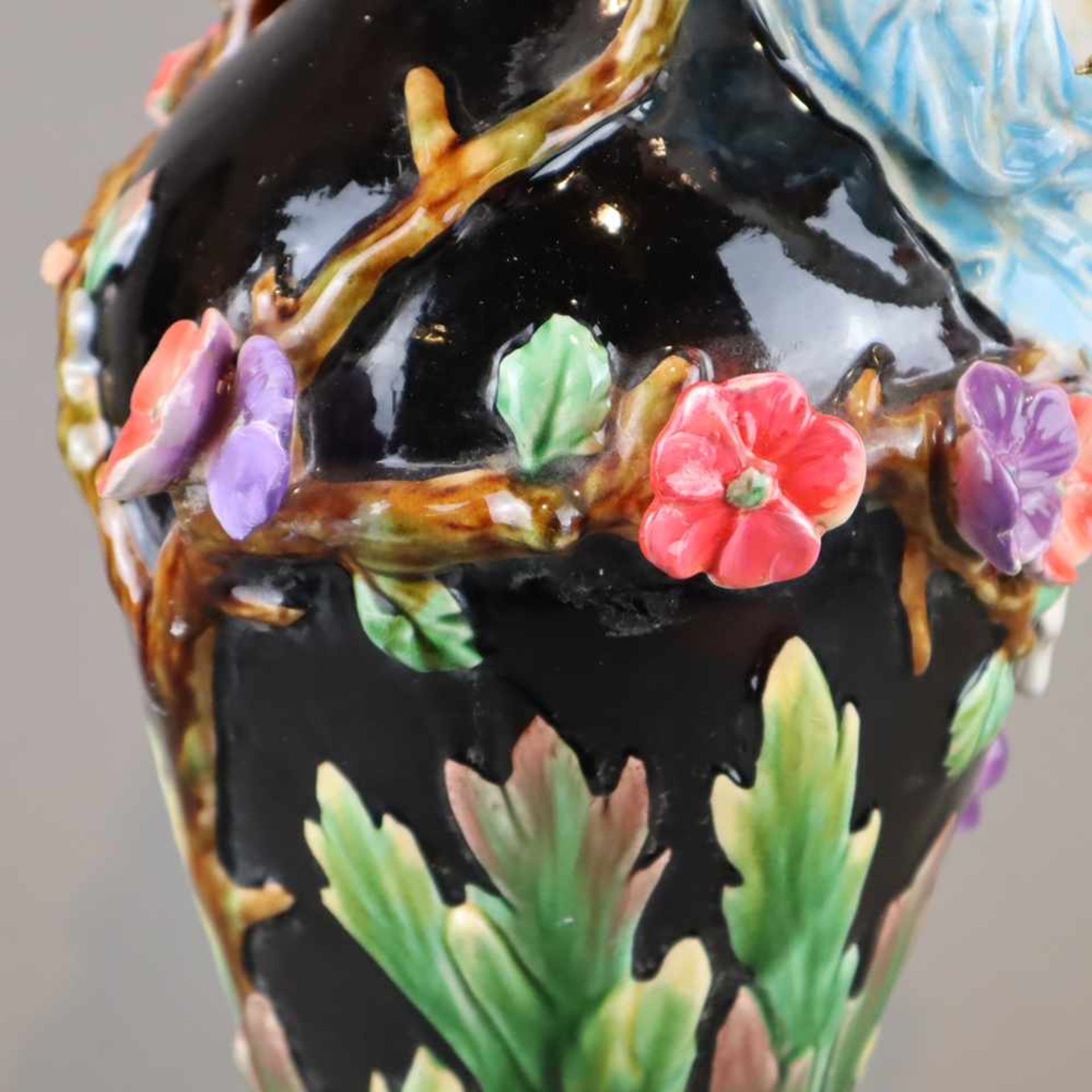 Jugendstil-Vase - Keramik, polychrom staffiert, wohl Bernard Bloch, Eichwald, nach 1900, Modellnr. - Bild 6 aus 7