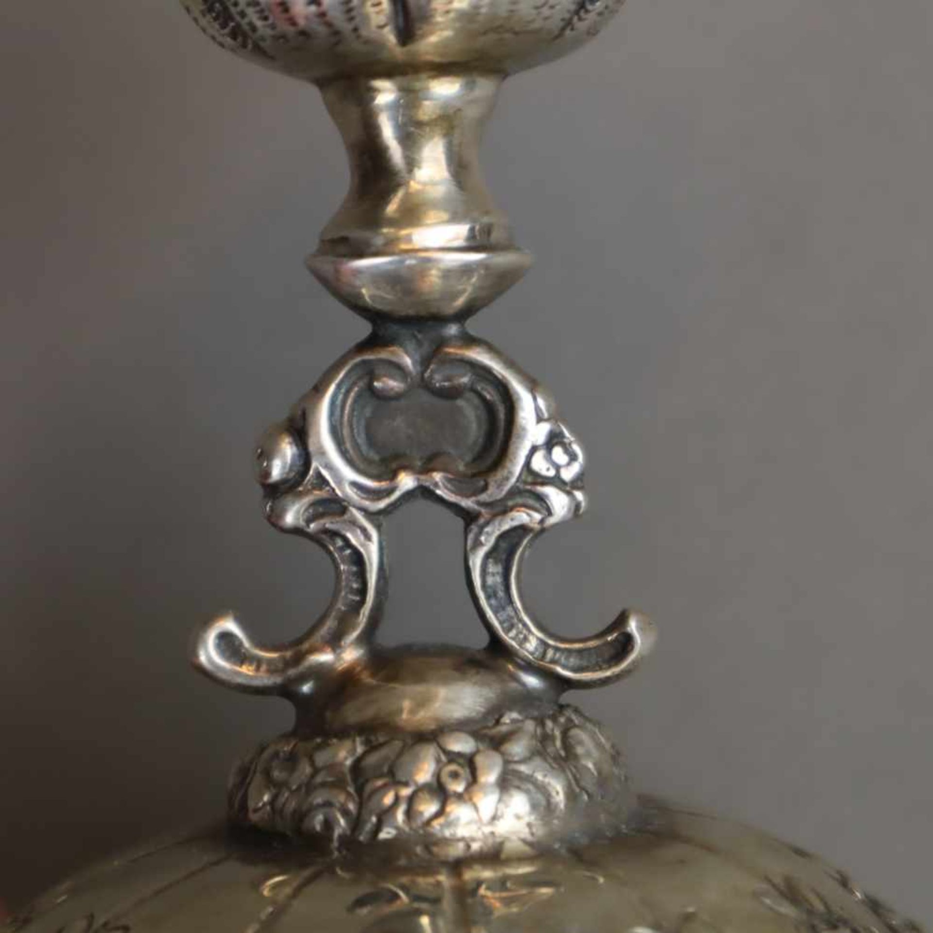 Zwei Kerzenhalter - 800er Silber, 1x kleiner Kerzenhalter mit Kerzendorn, oktogonaler Stand mit - Bild 4 aus 7