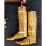 PAIR OF MILITARY WOOD BOOT STRETCHERS BELONGING TO J E DYER ESQ 7TH DRAGON GUARDS