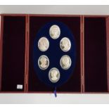 SET FO SILVER CAMEO MEDALS - OF THE ROYAL FAMILY