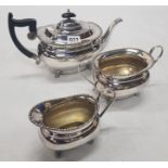 C1840 SHEFFIELD PLATED TEAPOT, MILK JUG & SUGAR BOWL