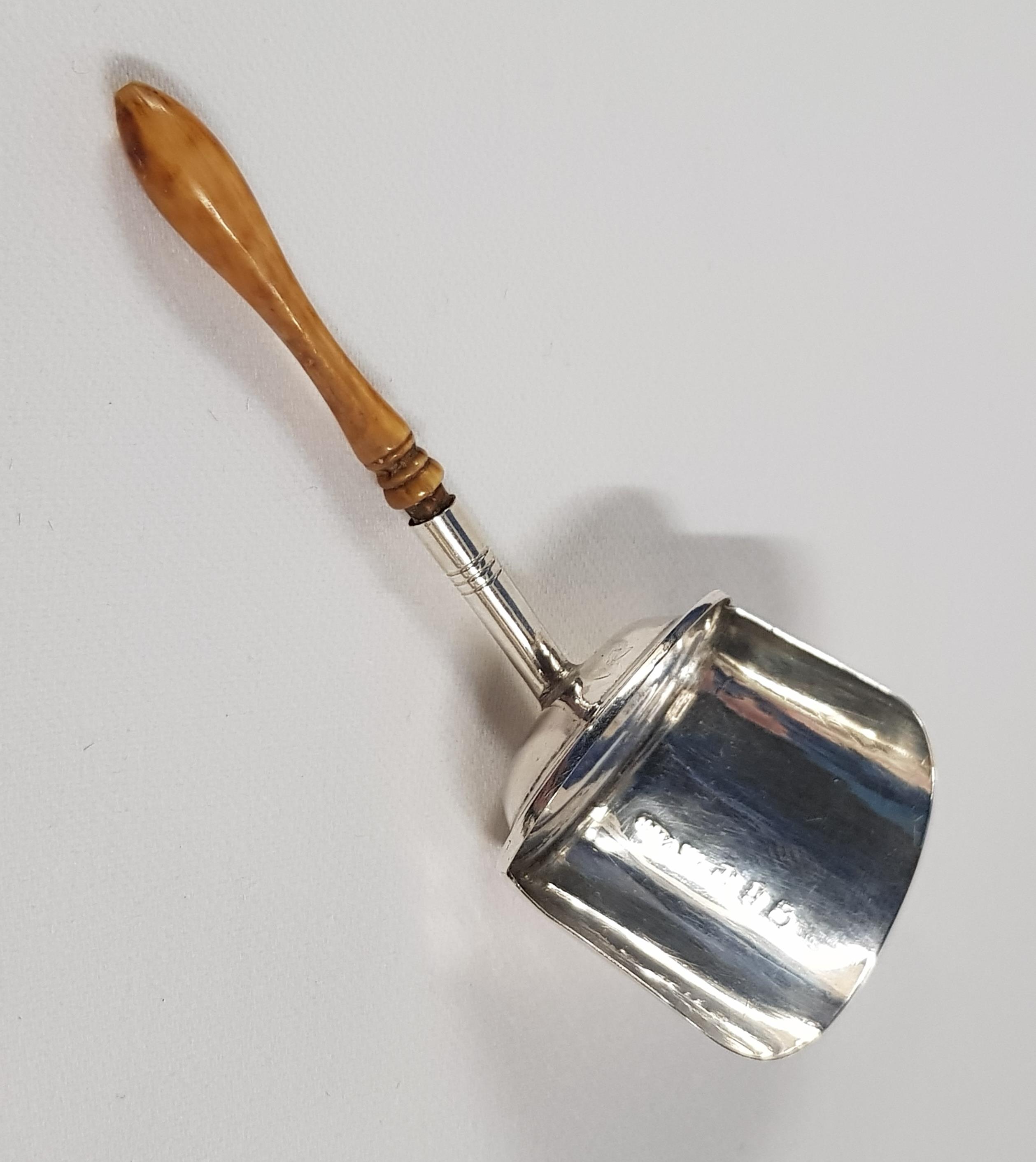 GEORGE III SILVER TEA CADDY SPOON - BIRMINGHAM