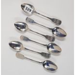 6 IRISH SILVER RAT TAILED TEASPOONS