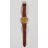 VINTAGE 18CT GOLD TELDA CHRONOGRAPHIC GENTS WRIST WATCH