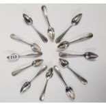 SET OF 12 SILVER GRAPEFRUIT SPOONS