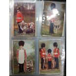 FOLDER OF MILITARY POSTCARDS ETC