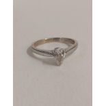 18 CARAT WHITE GOLD DIAMOND SOLITAIRE RING