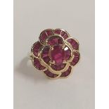 9CT GOLD & RUBY DRESS RING