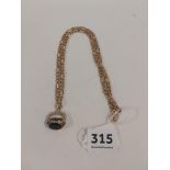 9 CARAT GOLD CHAIN WITH 9 CARAT GOLD SWIVEL FOB