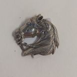 ANTIQUE SILVER & MARCASITE HORSE BROOCH