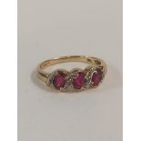 9 CARAT GOLD RUBY & DIAMOND RING