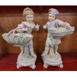 PAIR OF 19TH CENTURY LARGE GERMAN FIGURES (A/F)