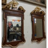 PAIR OF GILT EAGLE FINNIAL MIRRORS