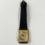 18 CARAT GOLD SARCAR WRIST WATCH - THE WORLDS SLIMIST WATCH - HAIRLINE CRACK GOING ACROSS THE FACE