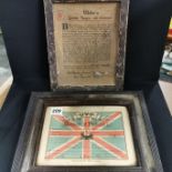 FRAMED UVF PROFICIENCY CERTIFICATE & ULSTER COVENANT