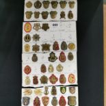 4 CARDS OF DANISH MILITARY BADGES - 49 IN TOTAL