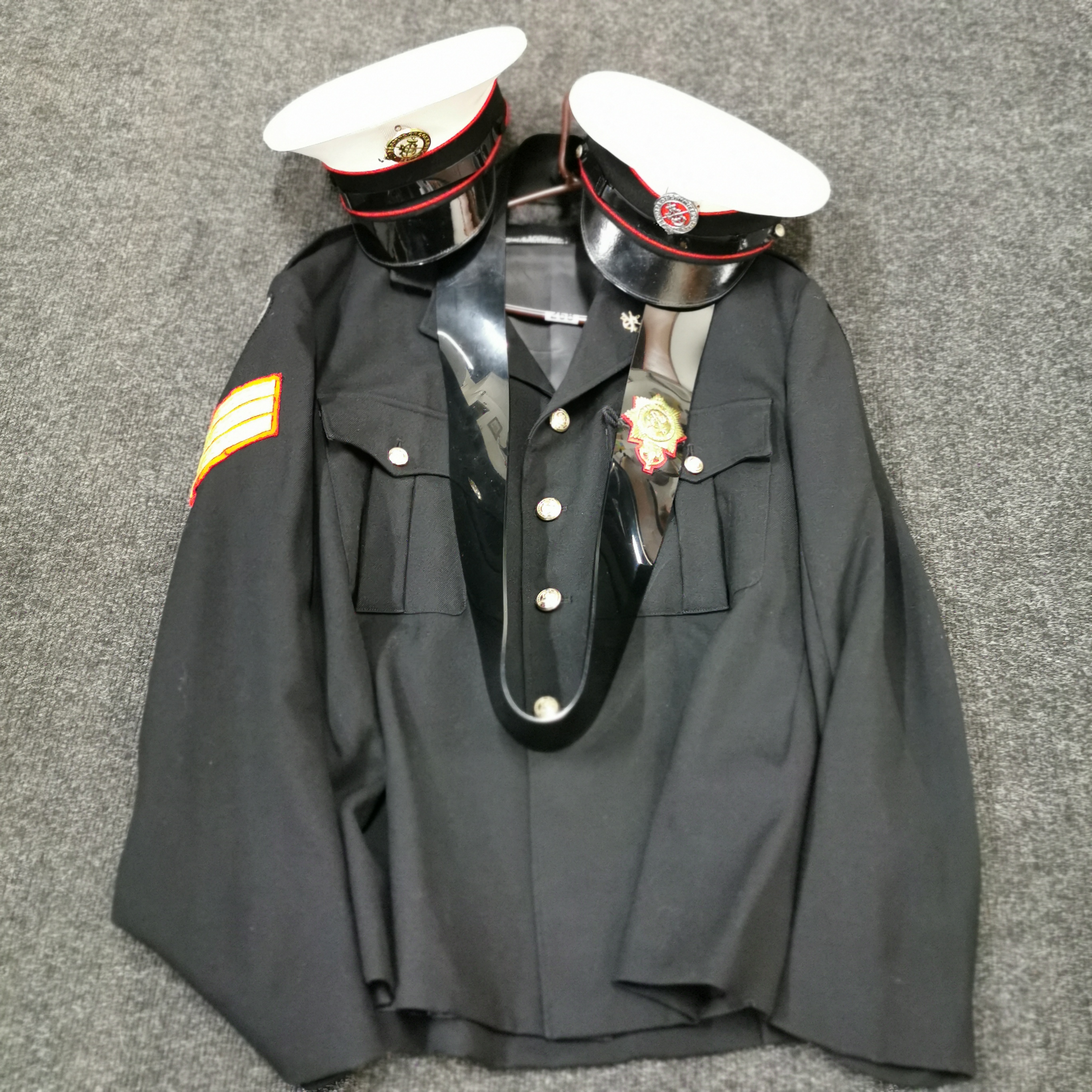 CORPS COMMISSIONAIRES TUNIC, TROUSERS & 2 HATS