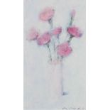 PINK CARNATIONS - CON CAMPBELL - ACRYLIC - 9.5 X 5.5