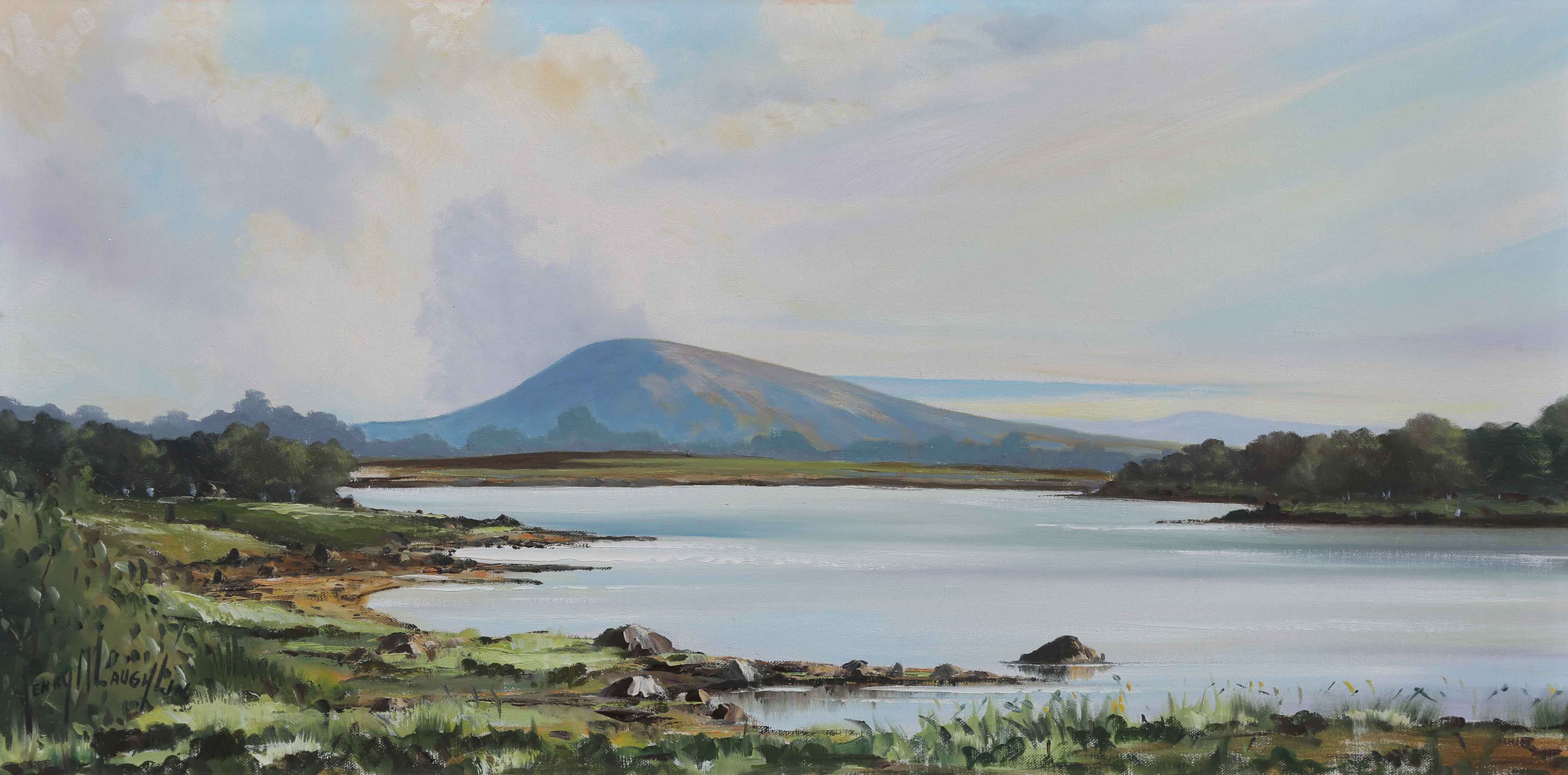 LANDSCAPE - HENRY MCLAUGHLIN - OIL ON CANVAS - 31 X 15.5