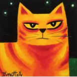 ORANGE CAT - GRAHAM KNUTTEL - COLOURED PRINT - 12 X 12