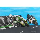 IRISH MOTORCYCLISTS - G MCLEAN - OIL 19.5'X29'