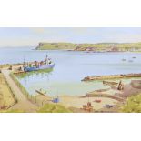 BALLYCASTLE HARBOUR - SAM MCLARNON - COLOURED PRINT - 11 X 18