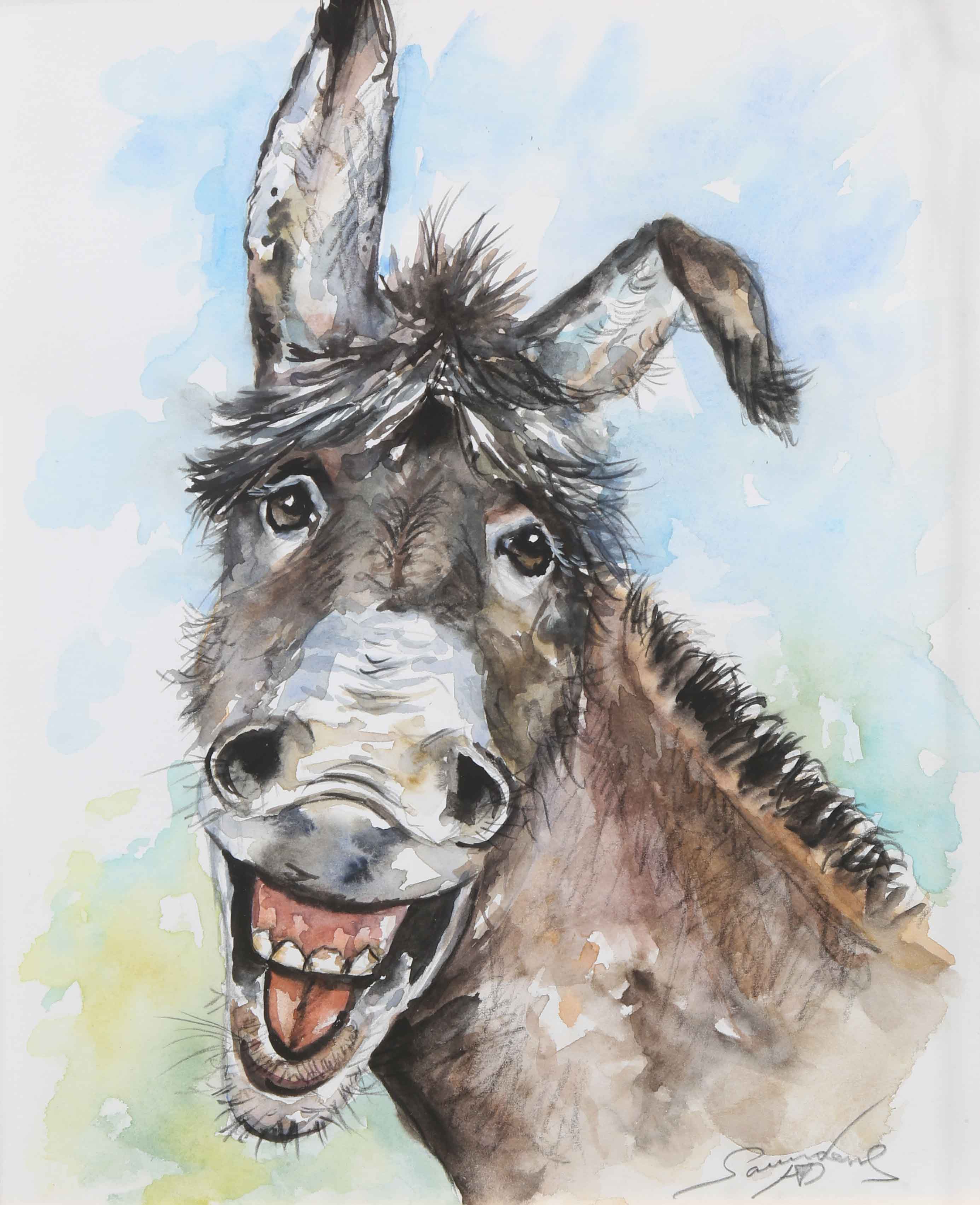 HAPPY CHAPPY - ANDY SAUNDERS - WATERCOLOUR - 8 X 10
