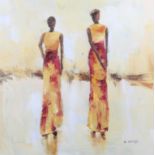 AFRICAN LADIES - R. ESTOS - OIL - 30 X 30