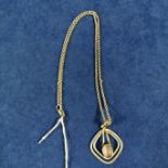 SILVER & MOONSTONE PENDANT ON SILVER CHAIN