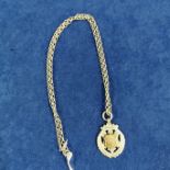 SILVER & GOLD FOB ON SILVER BELCHER CHAIN