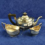 SILVER BACHELORS TEA SERVICE - BIRMINGHAM 1901/02 337 GRAMS